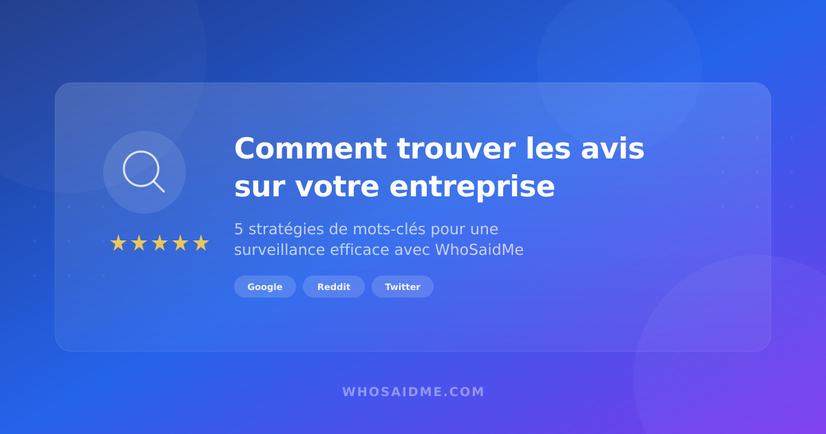 Comment trouver les avis sur votre entreprise avec WhoSaidMe : 5 stratégies de mots-clés